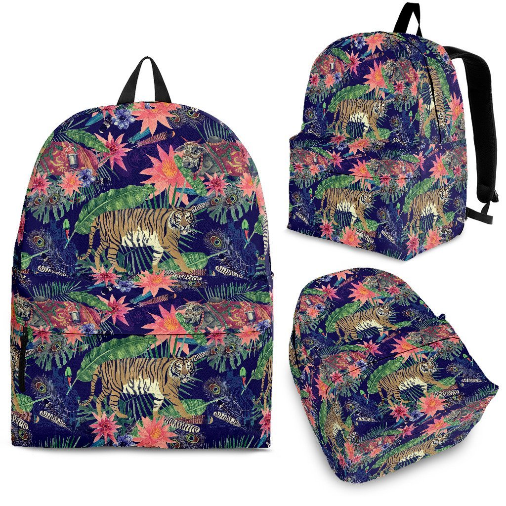 Bohemian Tiger Pattern Print Premium Backpack-grizzshop