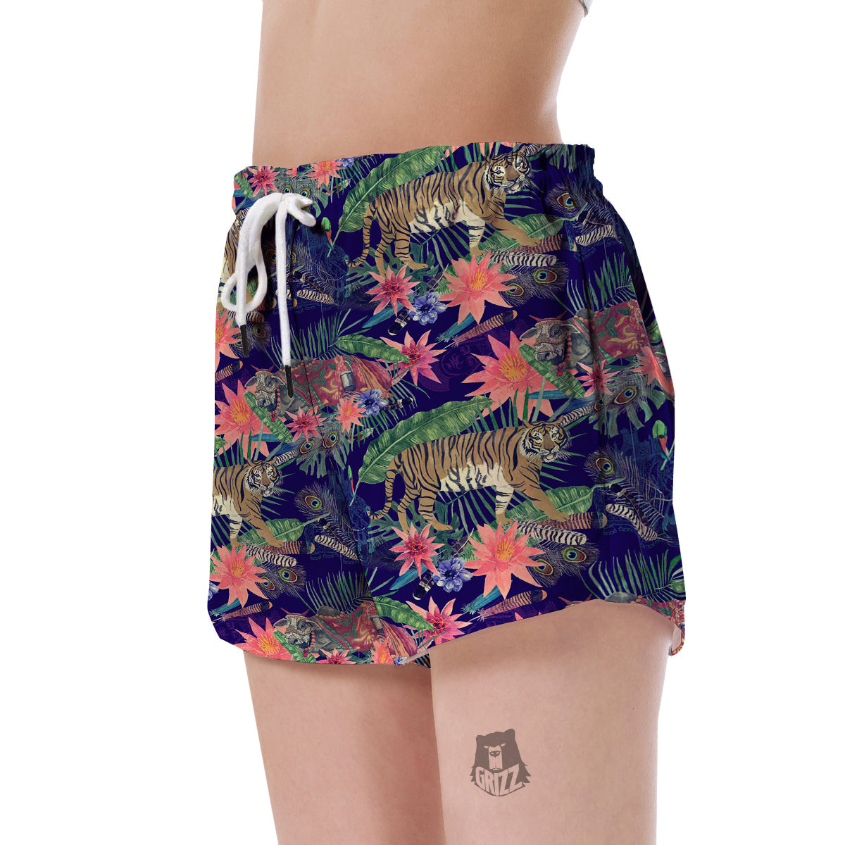 Bohemian Tiger Pattern Print Women's Shorts-grizzshop
