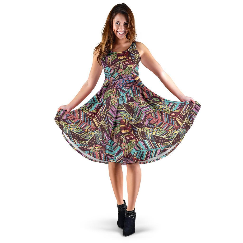 Bohemian Boho Pattern Print Dress-grizzshop