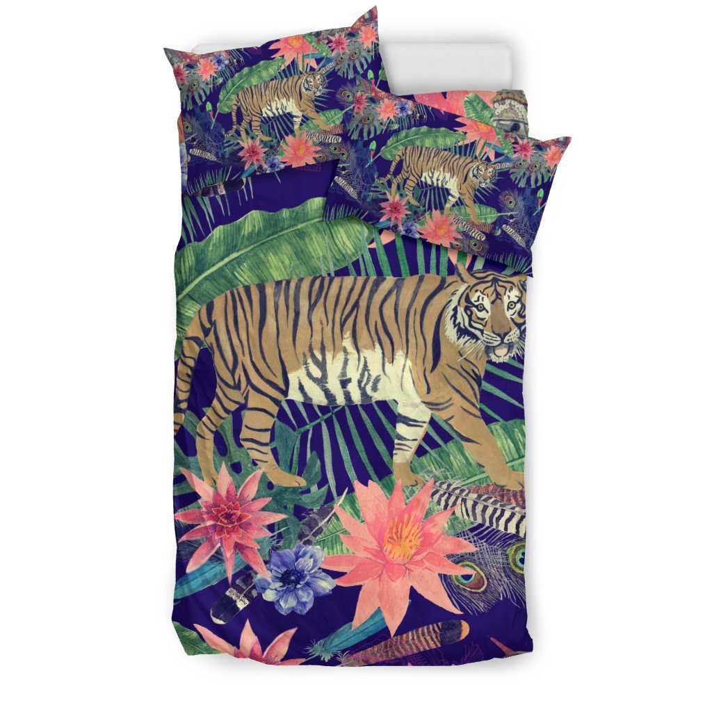 Bohemian Tiger Pattern Print Duvet Cover Bedding Set-grizzshop