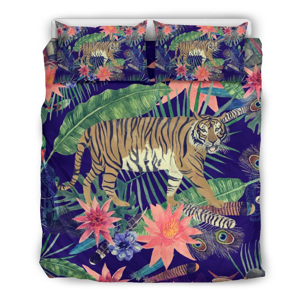 Bohemian Tiger Pattern Print Duvet Cover Bedding Set-grizzshop