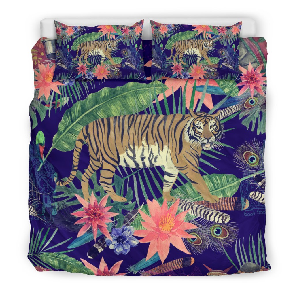 Bohemian Tiger Pattern Print Duvet Cover Bedding Set-grizzshop