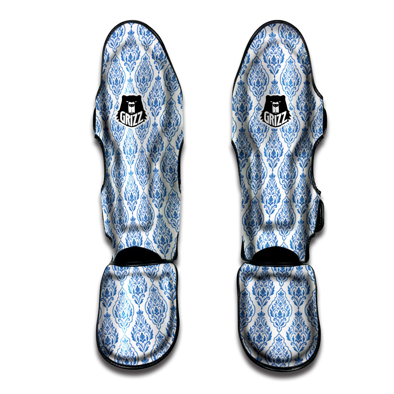 Boho Damask Print Pattern Muay Thai Shin Guards-grizzshop