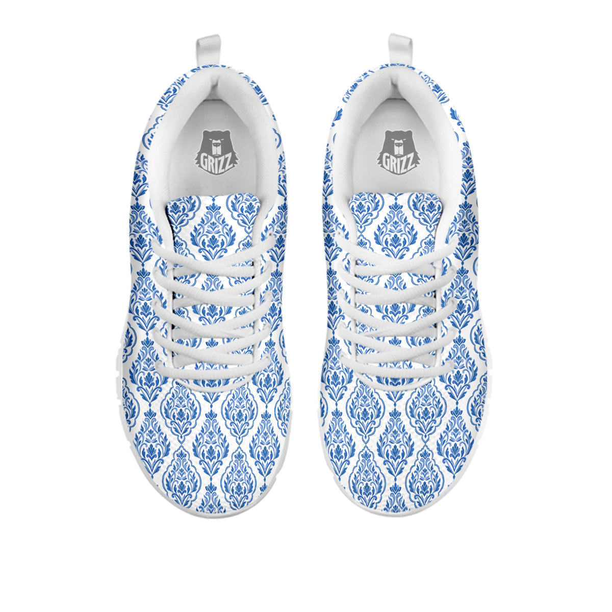 Boho Damask Print Pattern White Sneaker-grizzshop