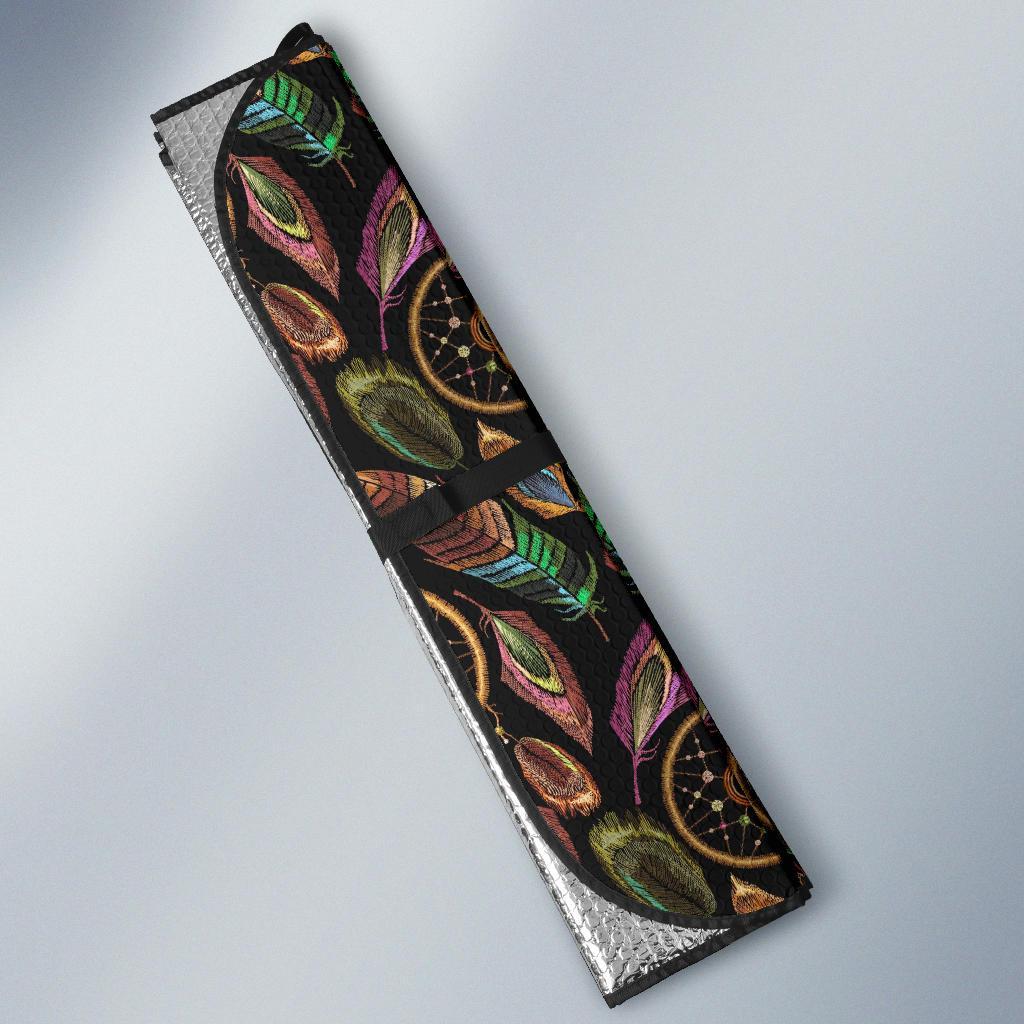 Boho Peacock Dream Catcher Feather Car Sun Shade-grizzshop