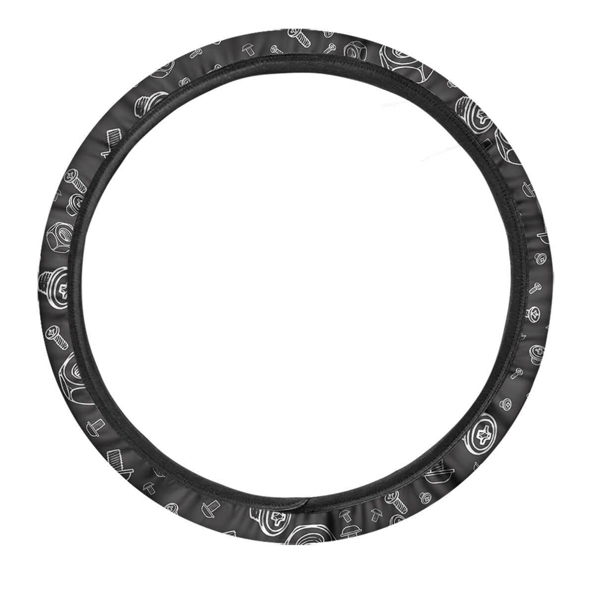 Bolts and Mechanic Nuts Print Pattern Car Steering Wheel Cover-grizzshop