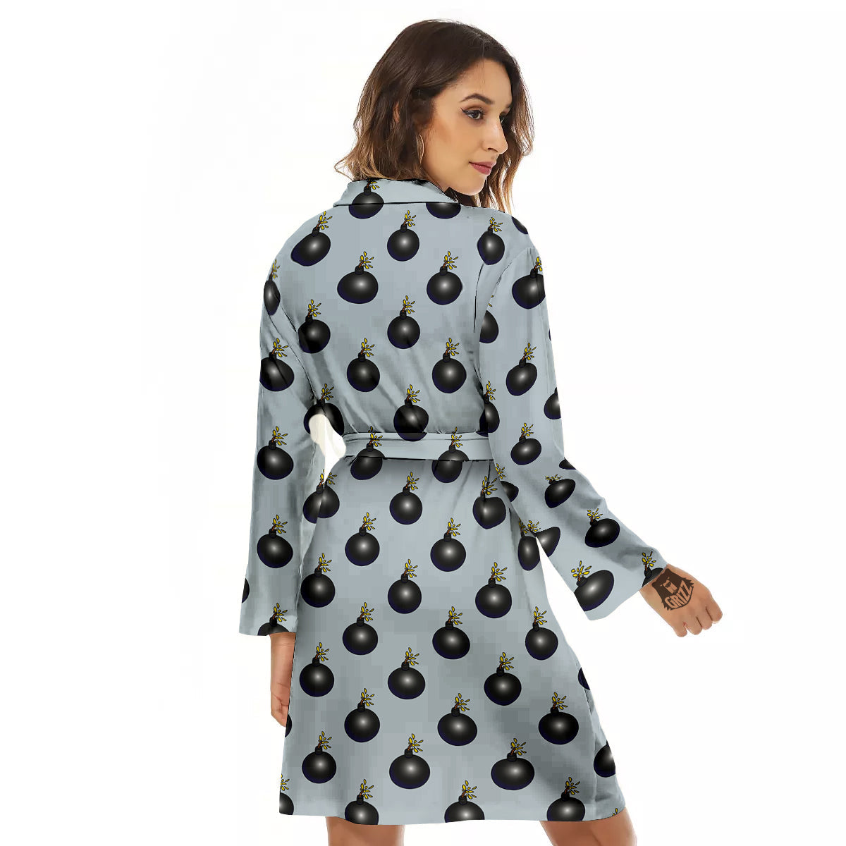 Bomb Vintage Print Pattern Women's Robe-grizzshop