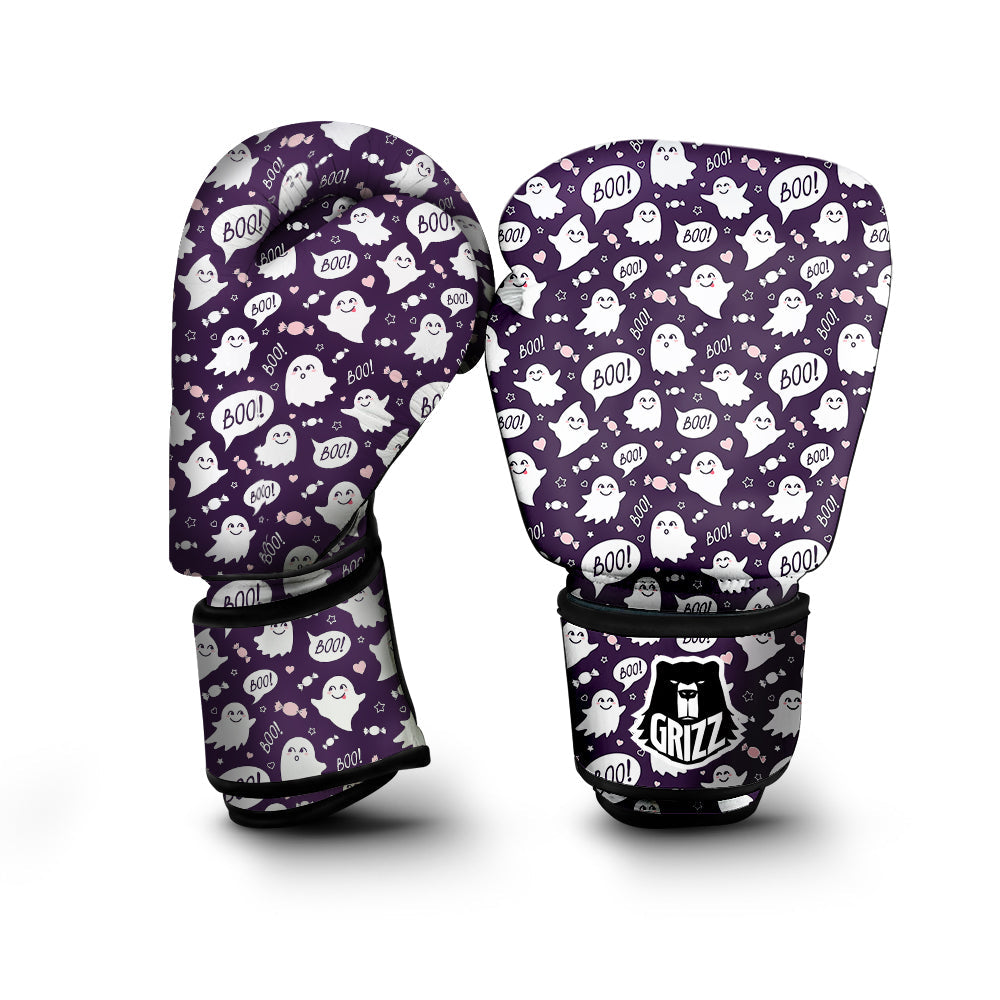 Boo Cute Ghost Print Pattern Boxing Gloves-grizzshop