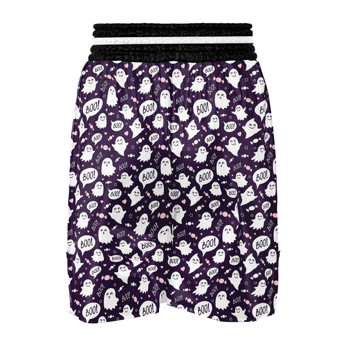 Boo Cute Ghost Print Pattern Boxing Shorts-grizzshop