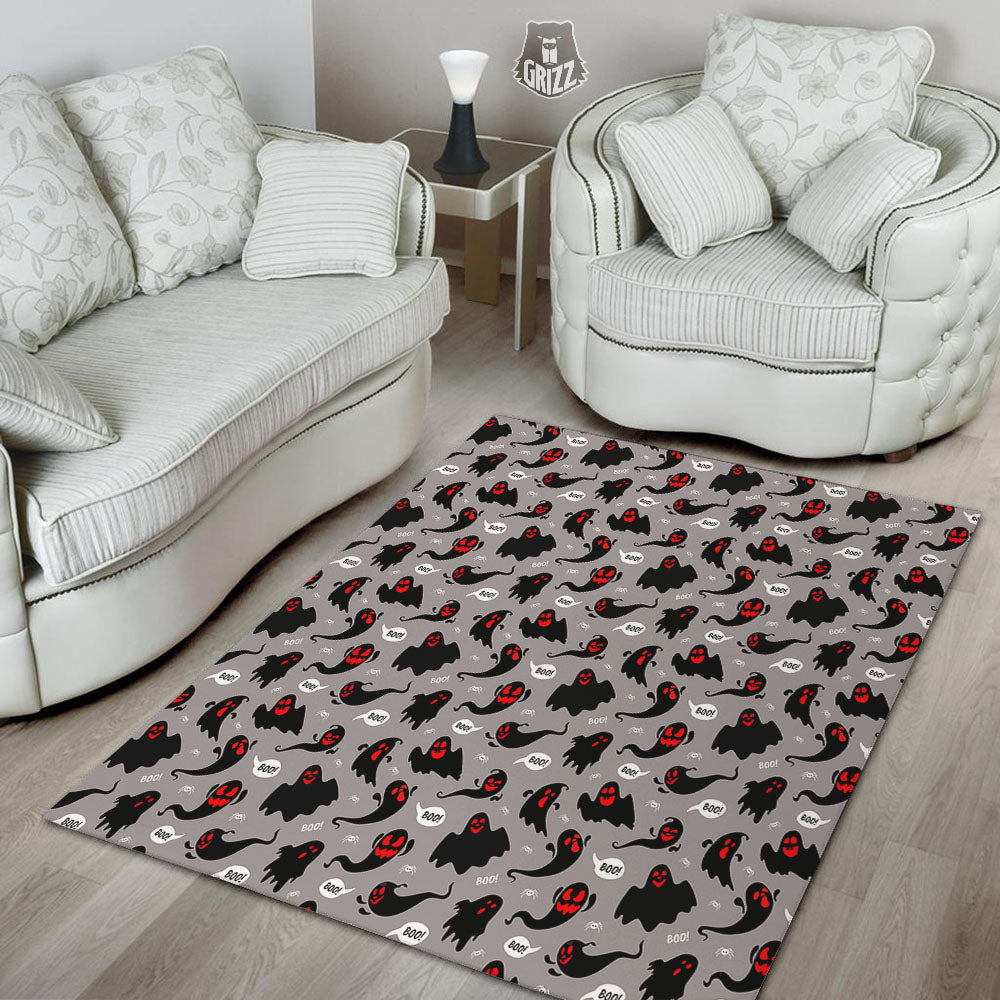 Boo Ghost Print Pattern Floor Mat-grizzshop