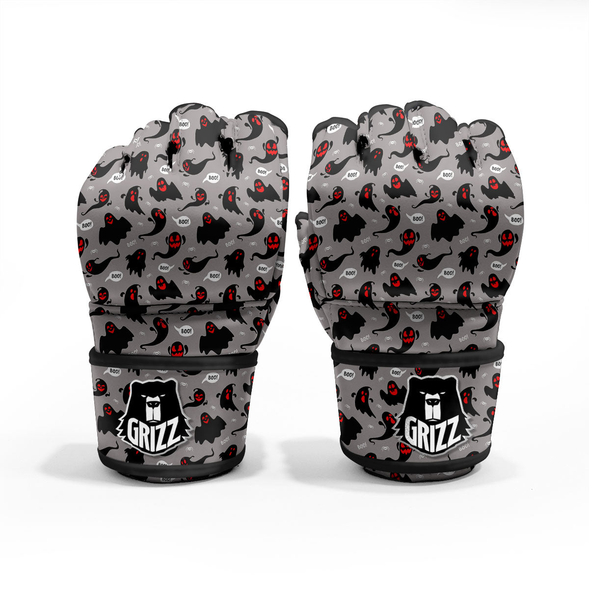 Boo Ghost Print Pattern MMA Gloves-grizzshop