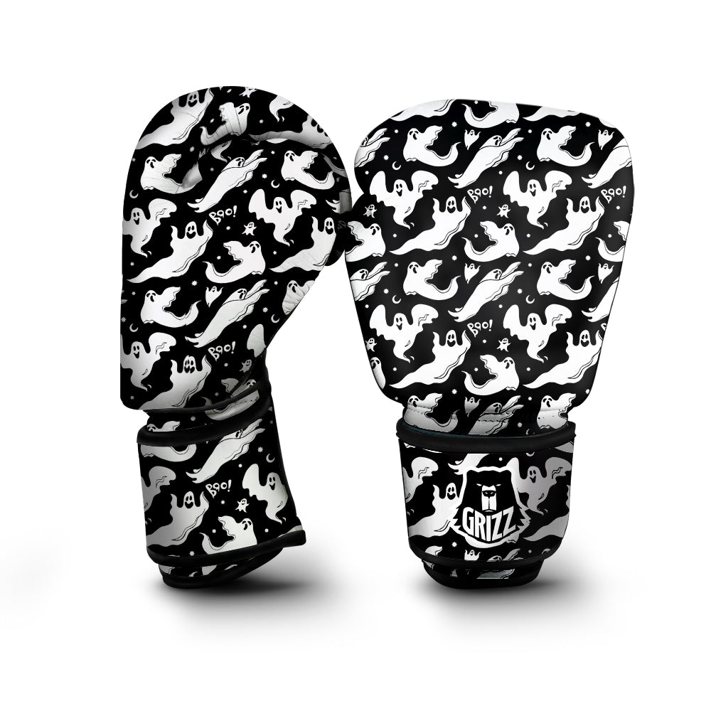 Boo Scary Ghost Print Pattern Boxing Gloves-grizzshop