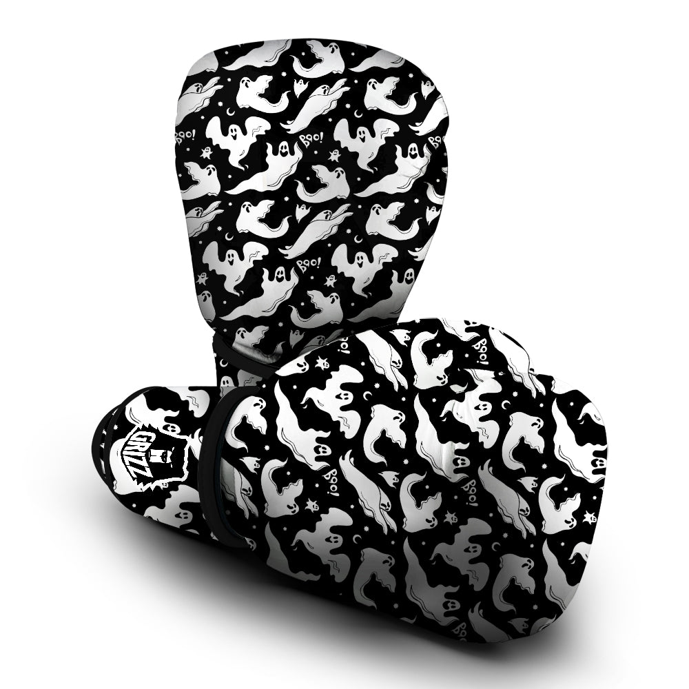 Boo Scary Ghost Print Pattern Boxing Gloves-grizzshop