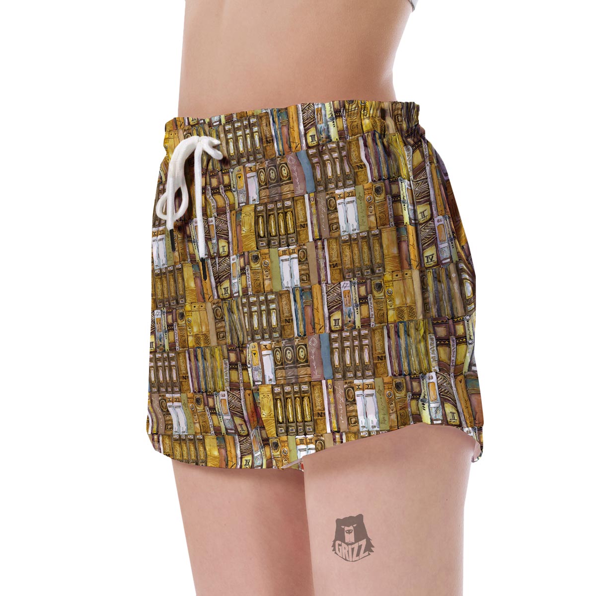 Book Lover Library Librarian Pattern Print Women's Shorts-grizzshop