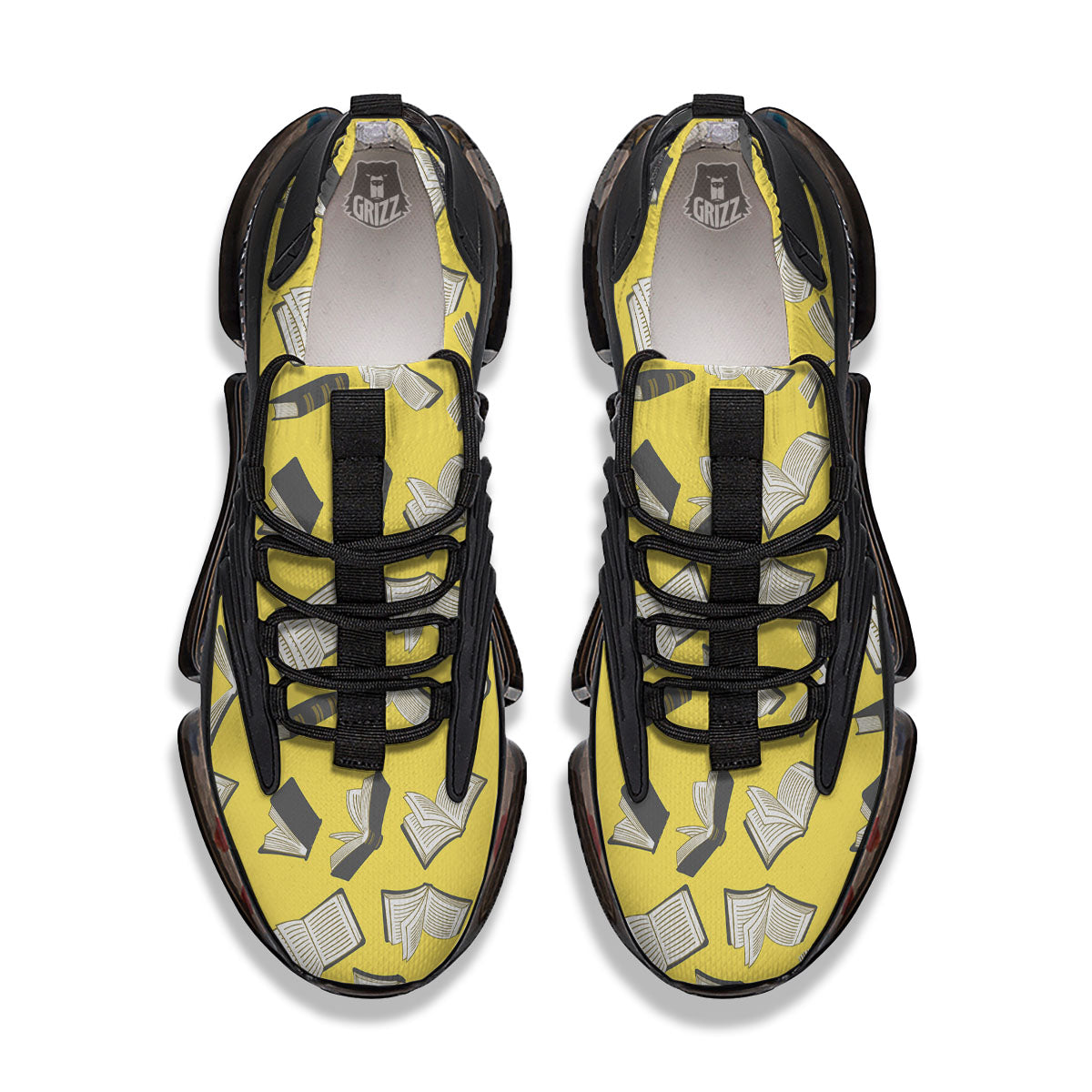 Books Pop Art Print Pattern Black Gym Shoes-grizzshop
