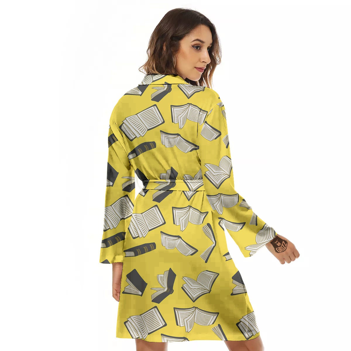 Books Pop Art Print Pattern Women's Robe-grizzshop