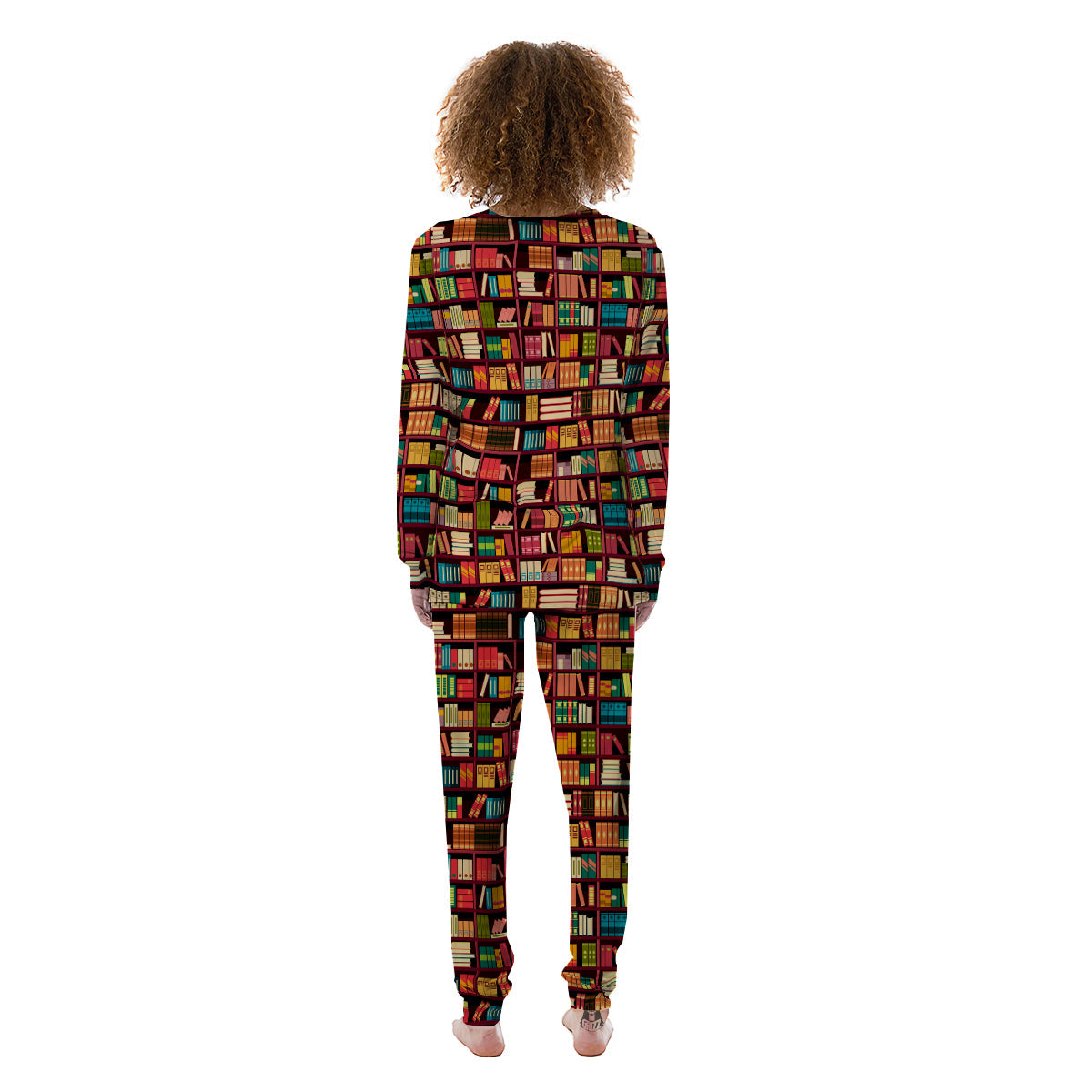 Bookshelf Vintage Print Pattern Women's Pajamas-grizzshop