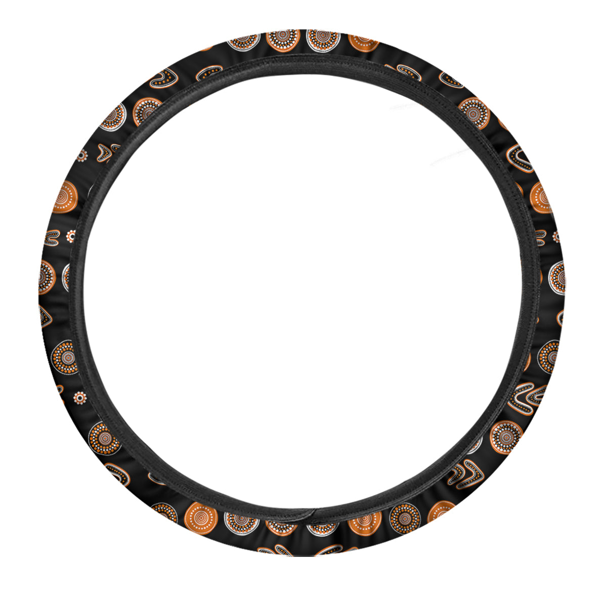 Boomerang Aboriginal Print Pattern Car Steering Wheel Cover-grizzshop