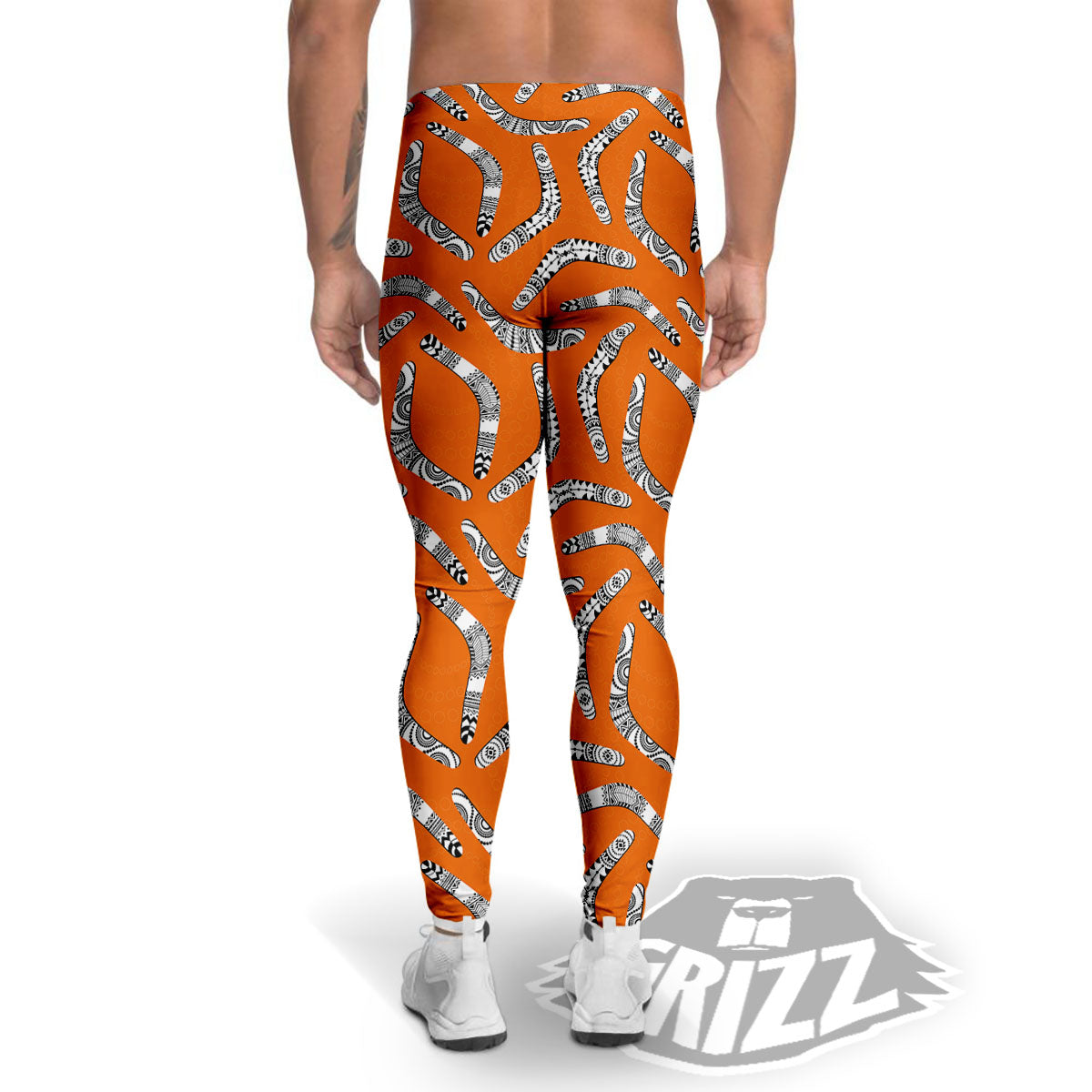 Boomerang Australian Aboriginal Print Men's Leggings-grizzshop
