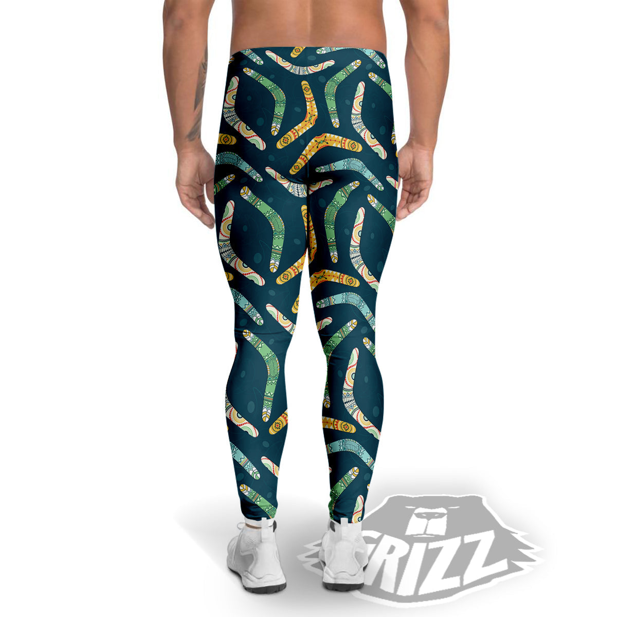 Boomerang Australian Print Pattern Men's Leggings-grizzshop