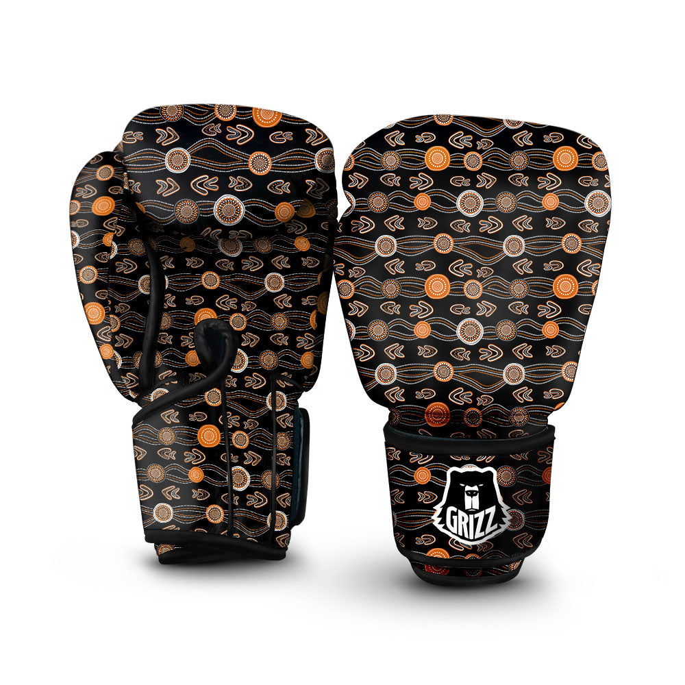Boomerang Dot Aboriginal Print Boxing Gloves-grizzshop