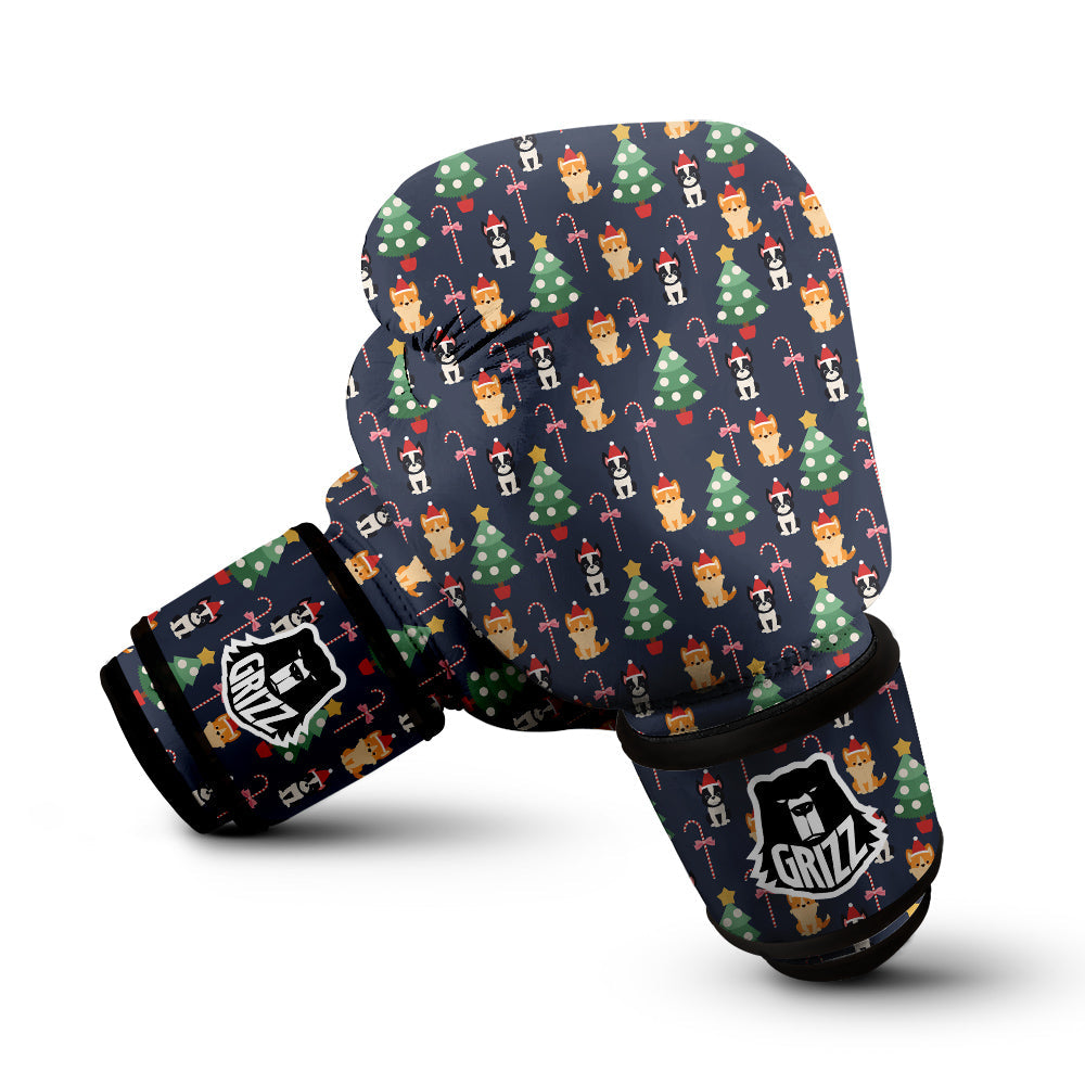 Boston Terrier And Corgi Christmas Print Boxing Gloves-grizzshop