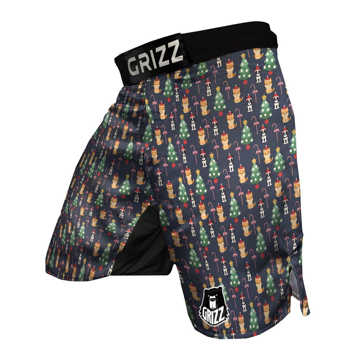Boston Terrier And Corgi Christmas Print MMA Shorts-grizzshop
