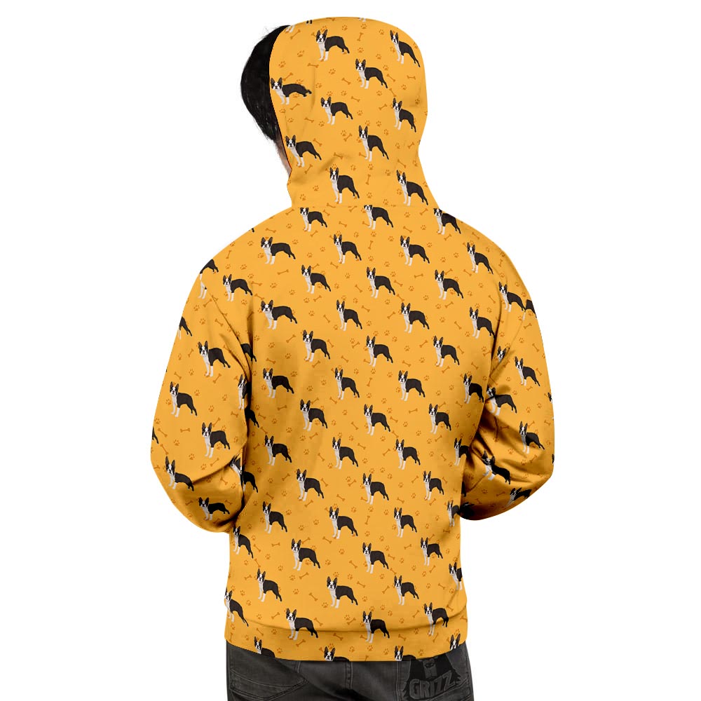 Boston Terrier Cartoon Print Pattern Men's Hoodie-grizzshop