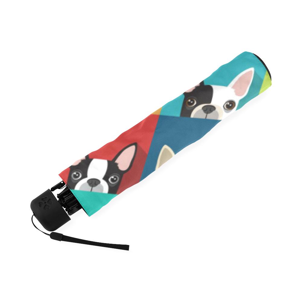 Boston Terrier Pattern Print Foldable Umbrella-grizzshop