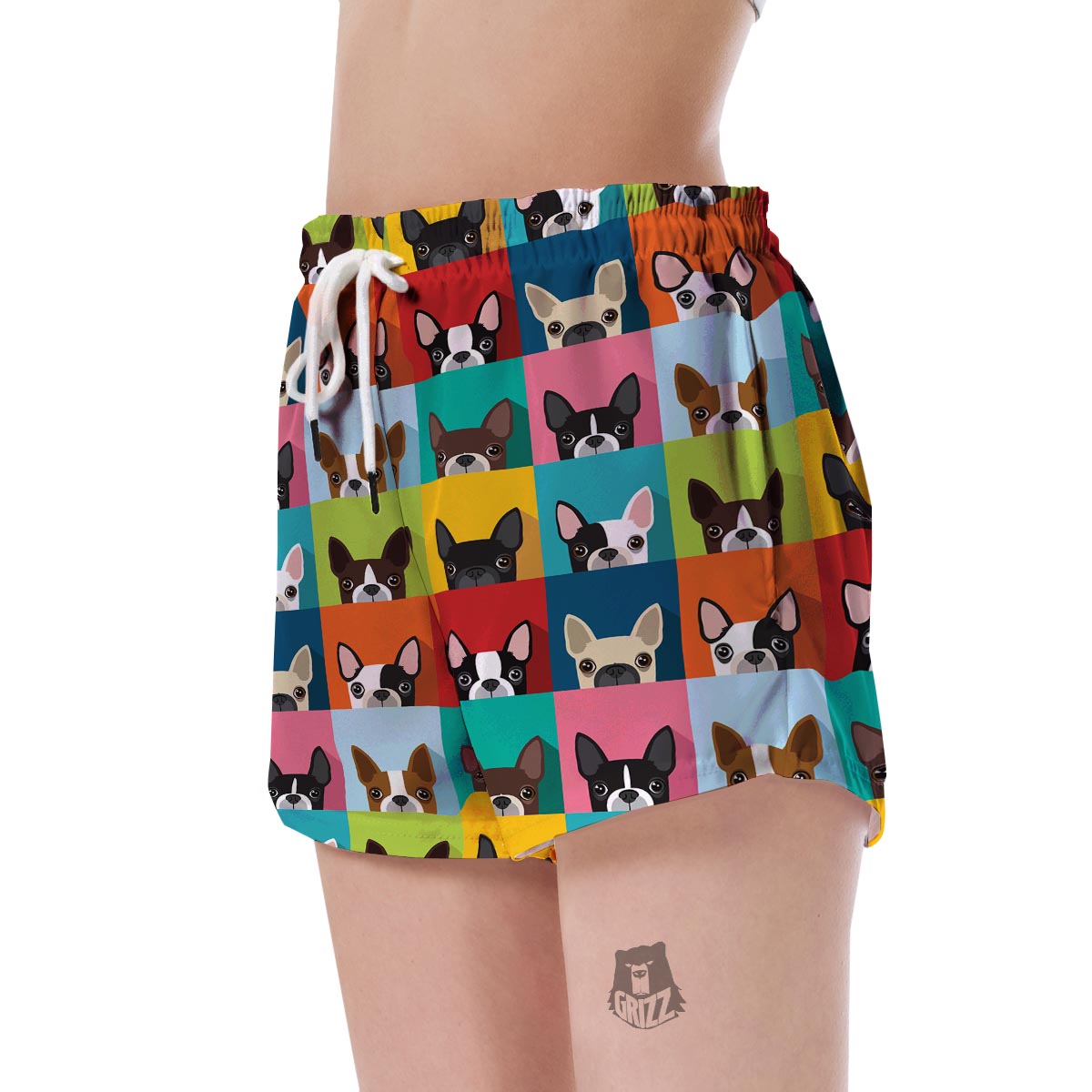 Boston Terrier Pattern Print Women's Shorts-grizzshop