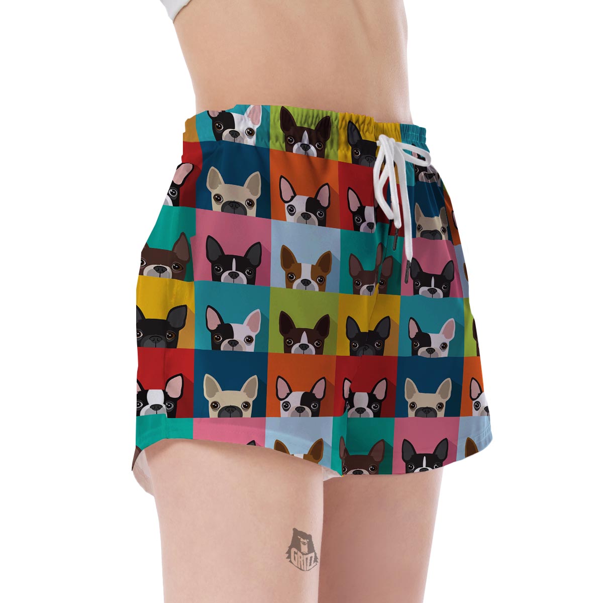 Boston Terrier Pattern Print Women's Shorts-grizzshop