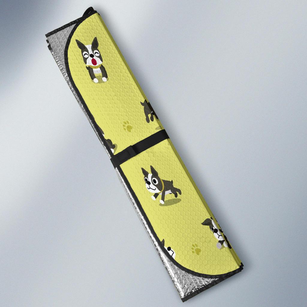 Boston Terrier Paw Pattern Print Car Sun Shade-grizzshop