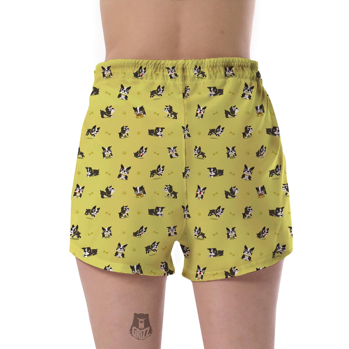 Boston Terrier Paw Pattern Print Women's Shorts-grizzshop