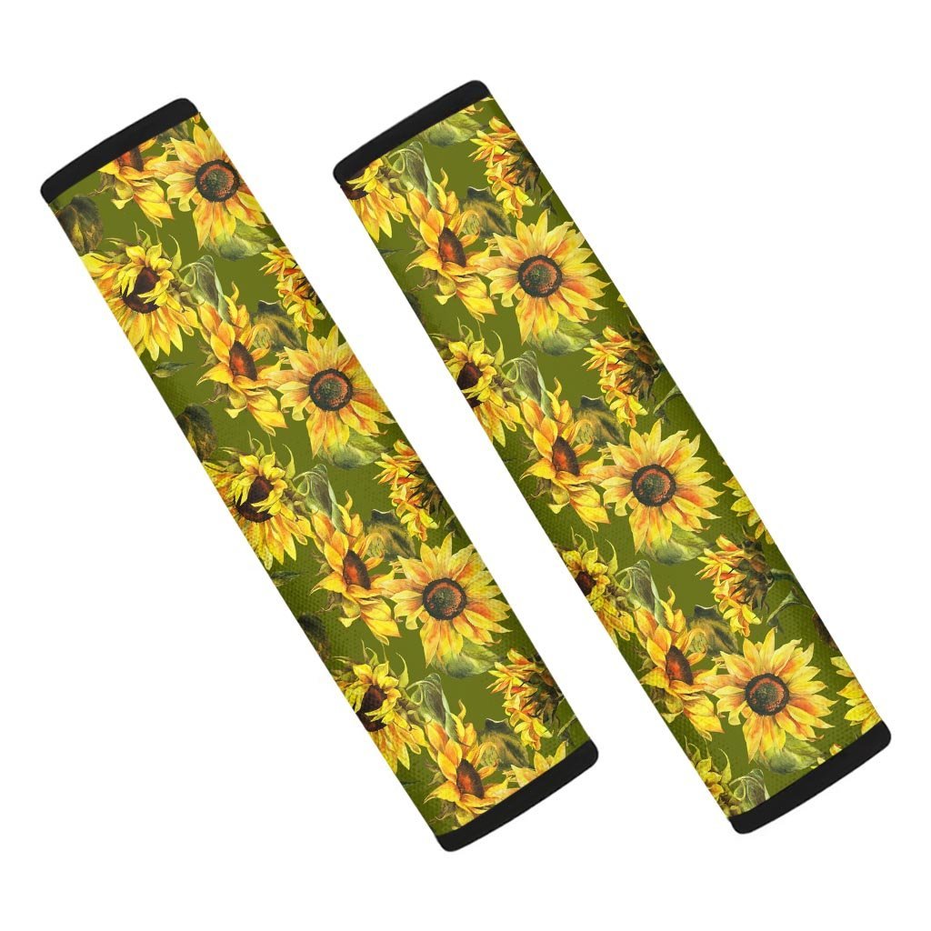 Botanical Sunflower Seat Belt Cover-grizzshop