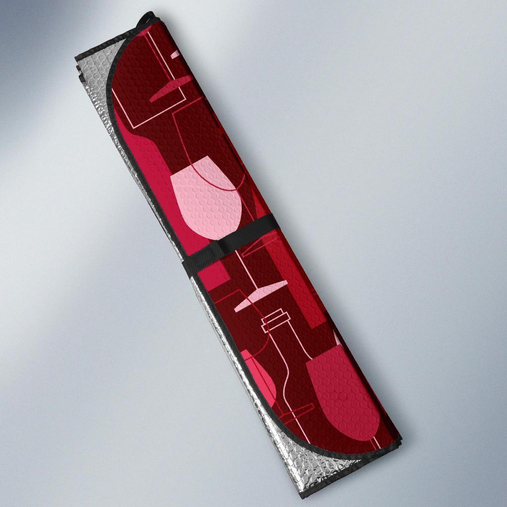 Botttle Red Wine Print Pattern Car Sun Shade-grizzshop