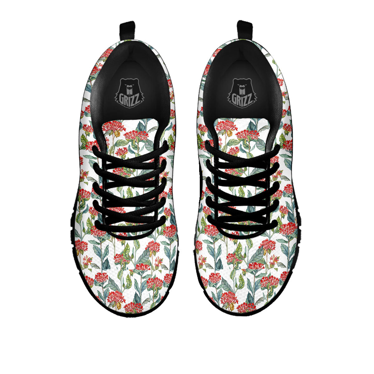 Bouvardia Print Pattern Black Sneaker-grizzshop