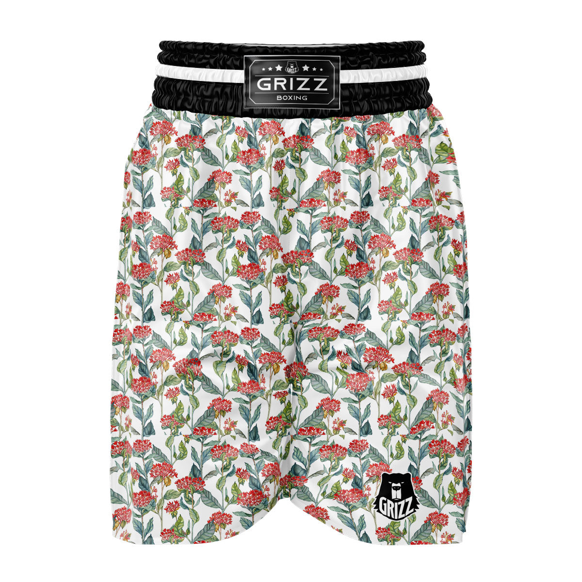 Bouvardia Print Pattern Boxing Shorts-grizzshop