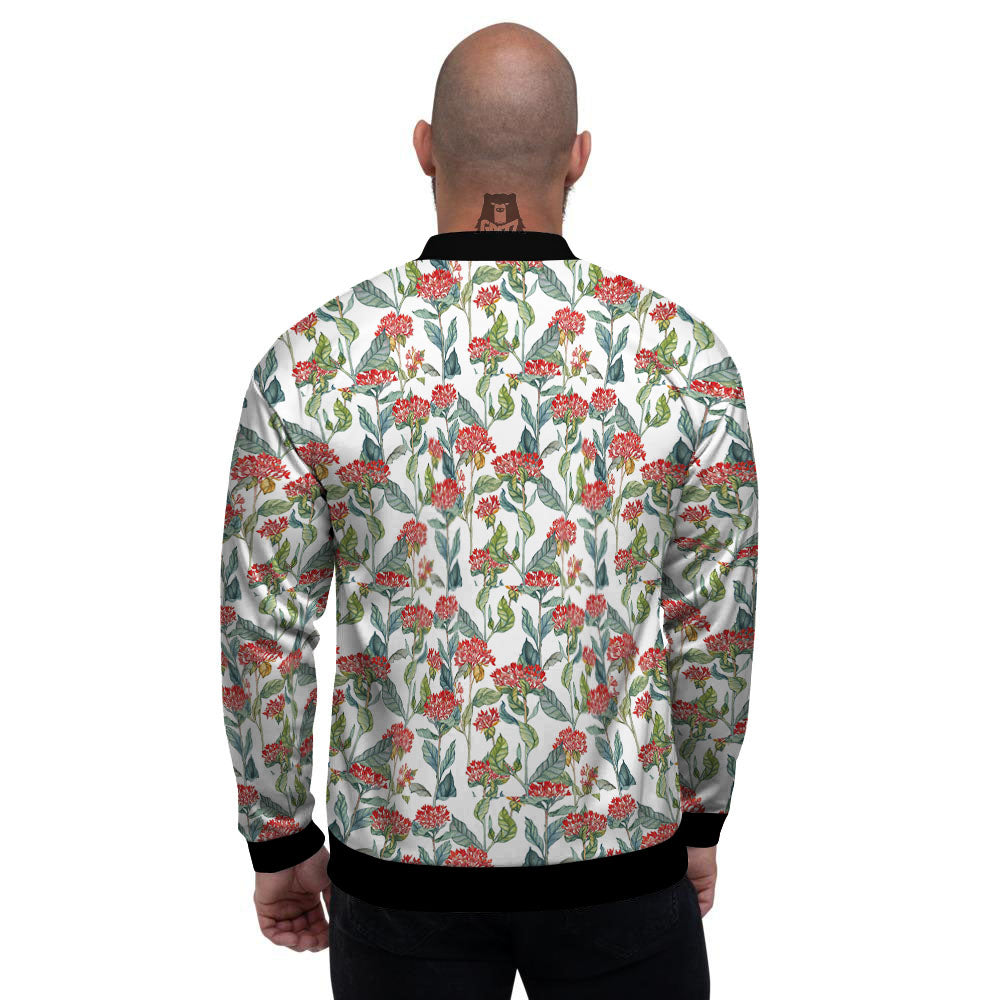 Bouvardia Print Pattern Men's Bomber Jacket-grizzshop