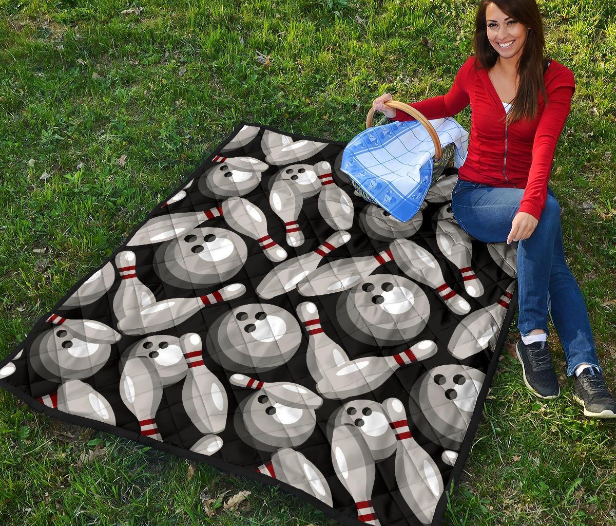 Bowling Pattern Print Quilt-grizzshop