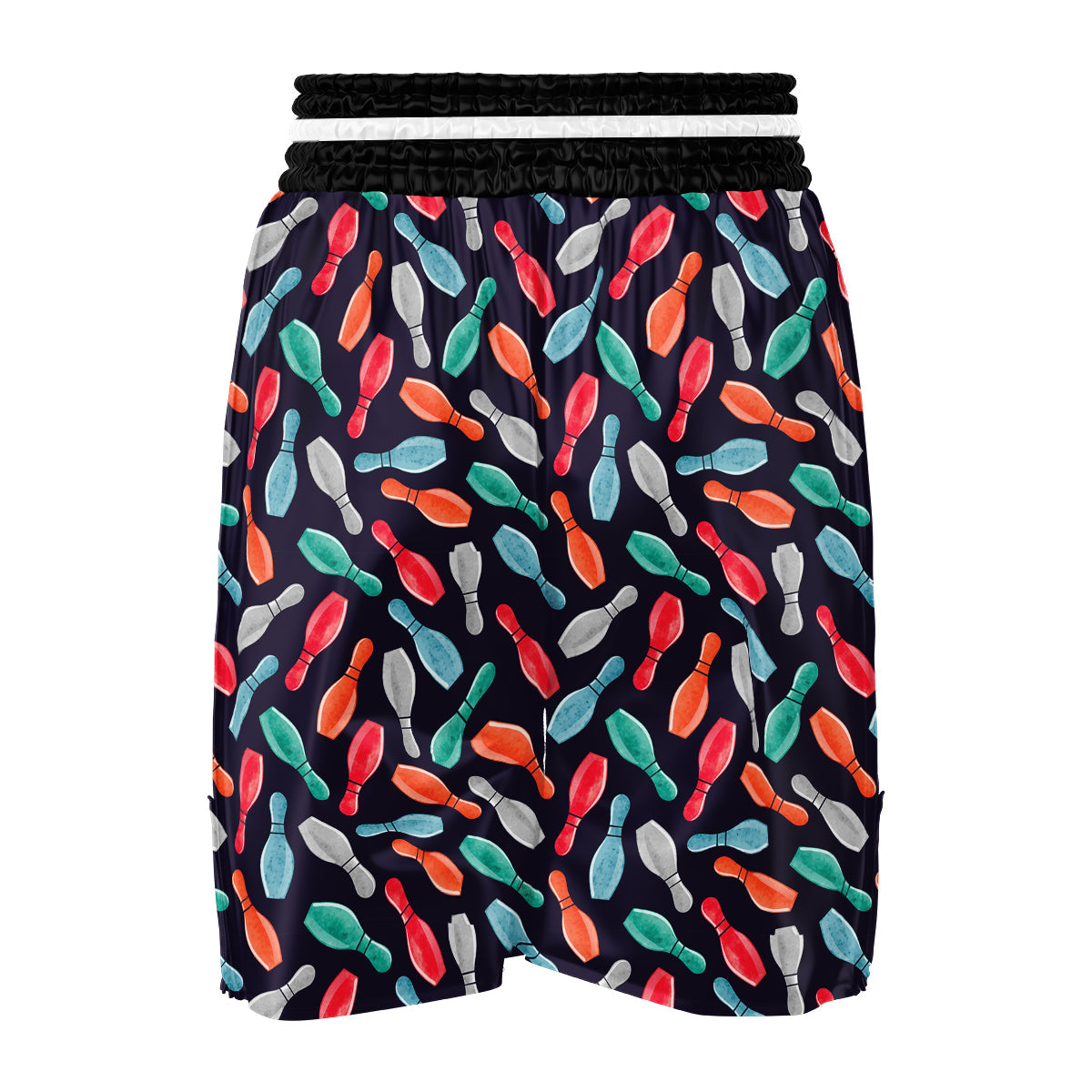 Bowling Pins Watercolor Print Pattern Boxing Shorts-grizzshop