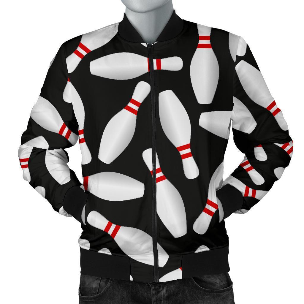 Bowling Print Pattern Men's Bomber Jacket-grizzshop