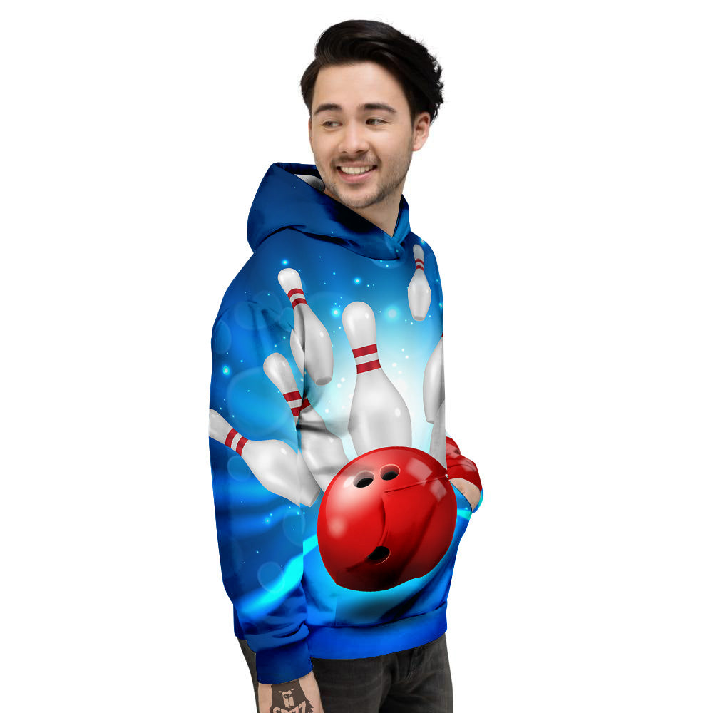 Bowling Strike Print Men's Hoodie-grizzshop