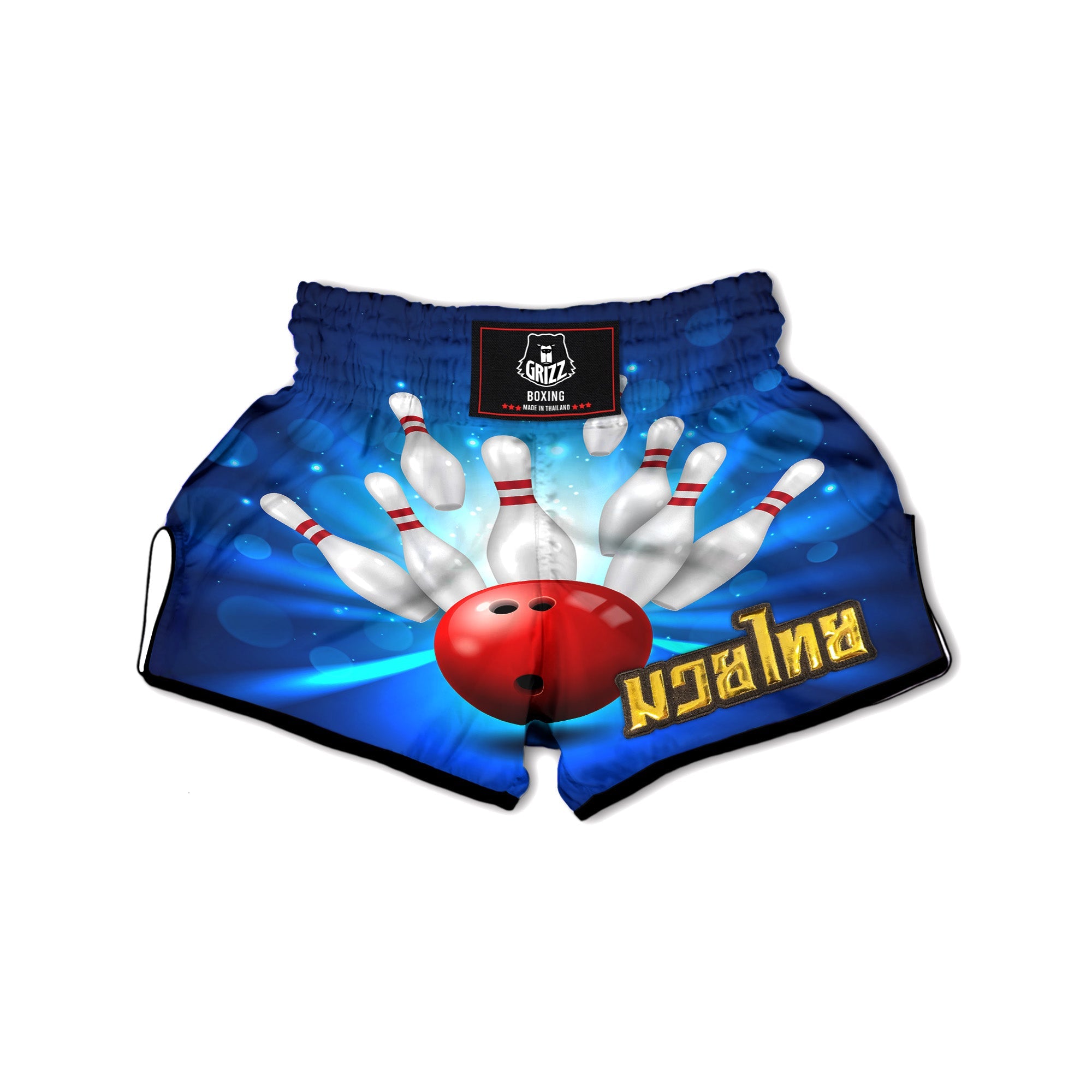 Bowling Strike Print Muay Thai Boxing Shorts-grizzshop