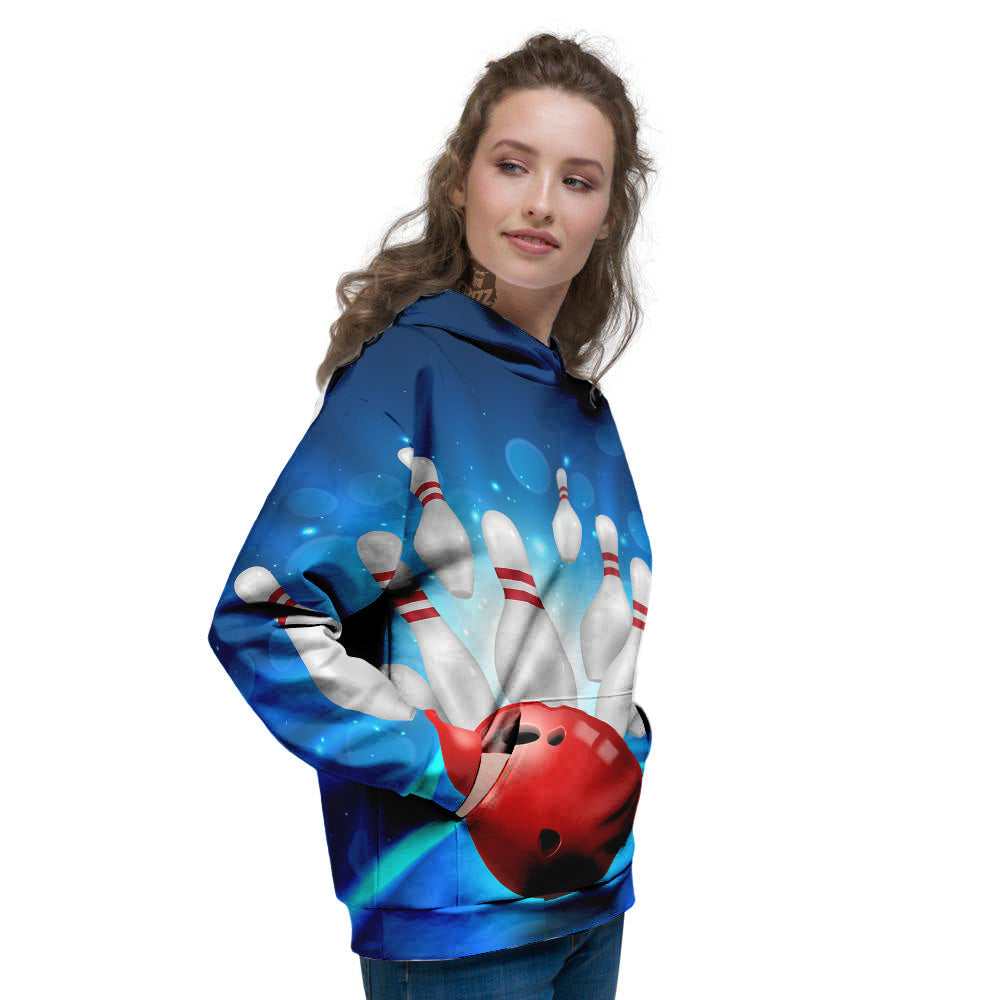 Bowling Strike Print Women's Hoodie-grizzshop