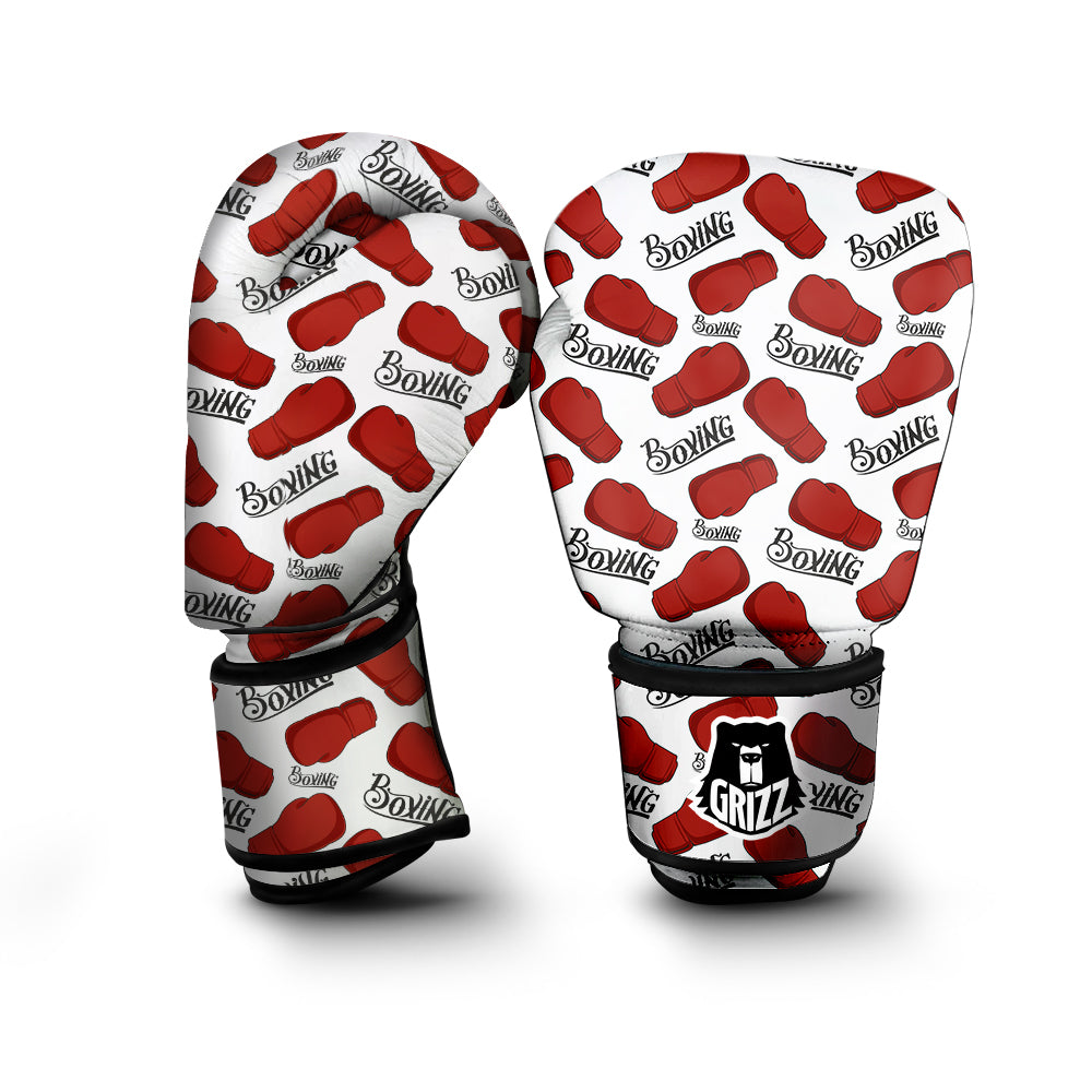 Boxing Glove And Text Print Pattern Boxing Gloves-grizzshop