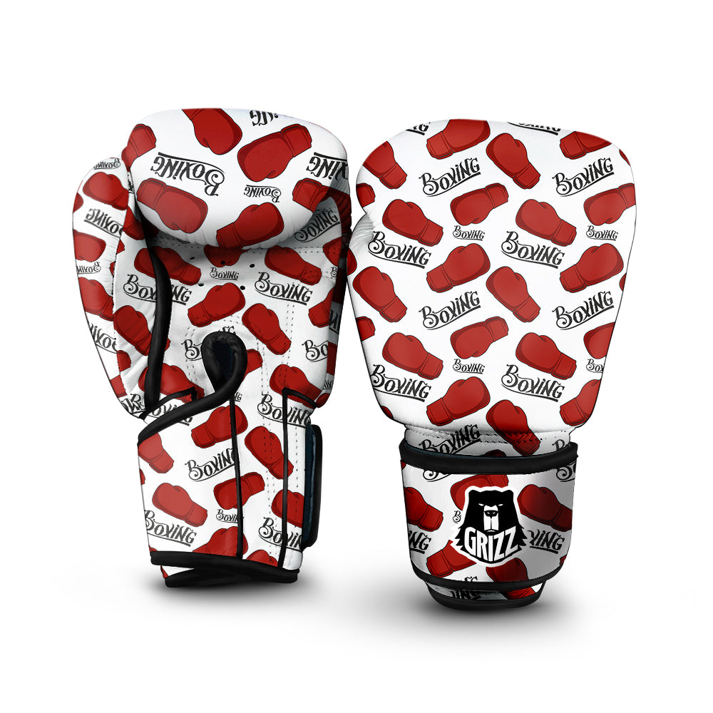 Boxing Glove And Text Print Pattern Boxing Gloves-grizzshop