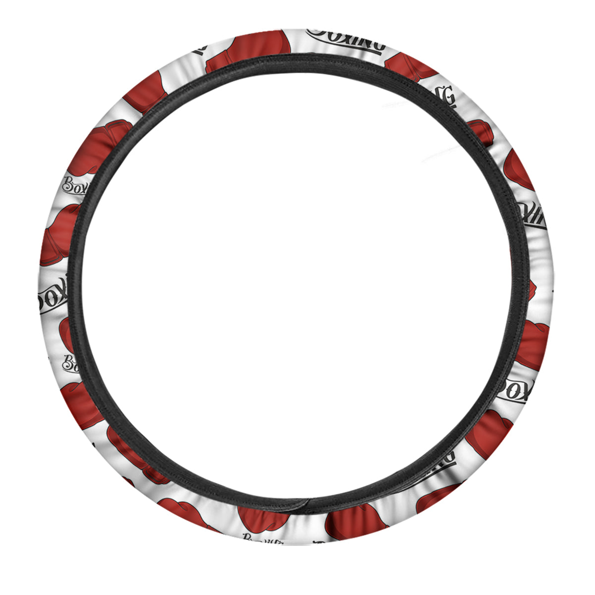 Boxing Glove And Text Print Pattern Car Steering Wheel Cover-grizzshop