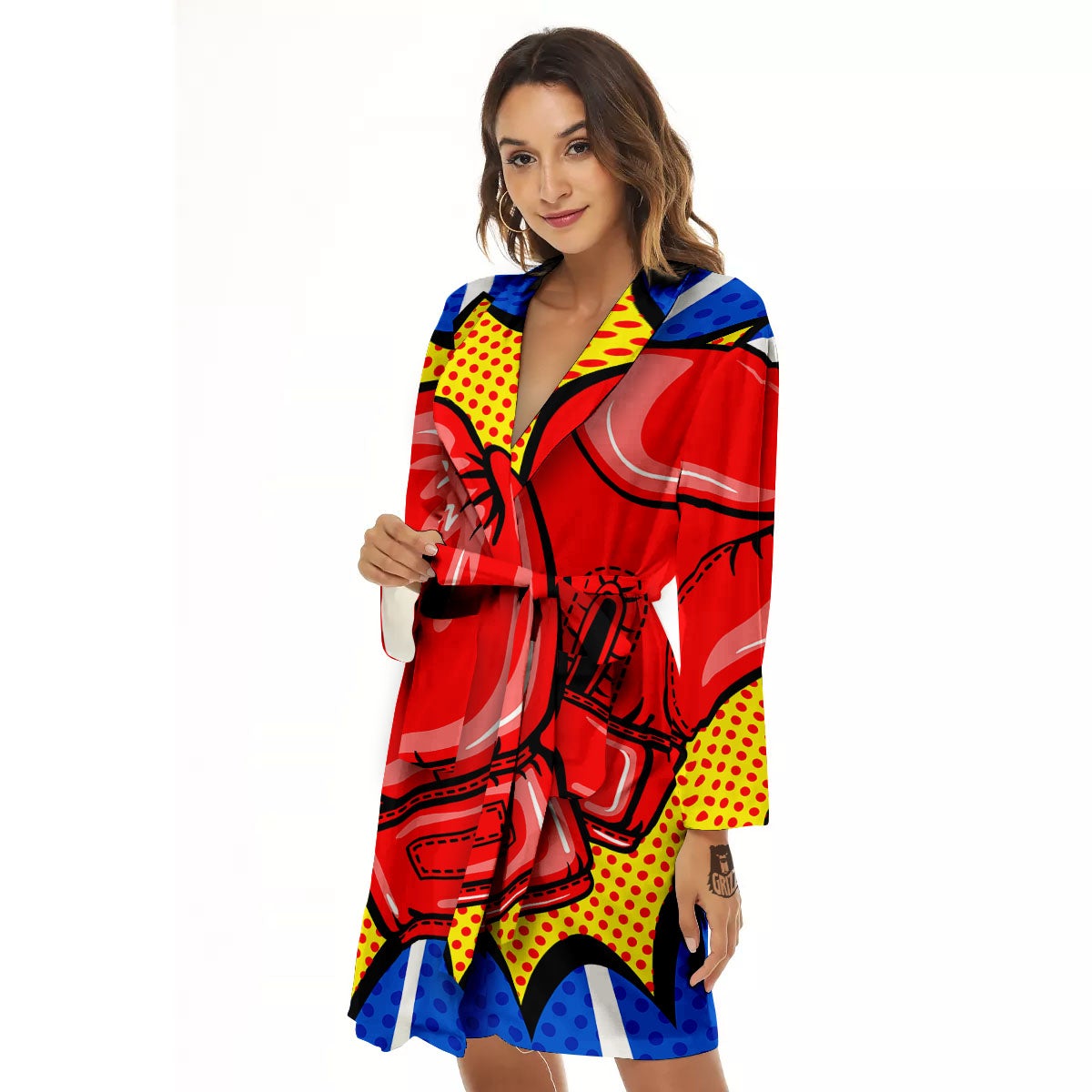 Boxing Gloves Pop Art Print Women's Robe-grizzshop