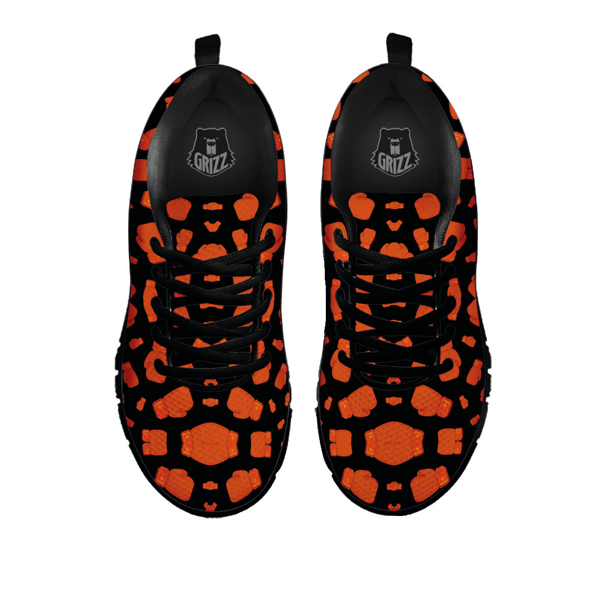 Boxing Gloves Print Pattern Black Sneaker-grizzshop