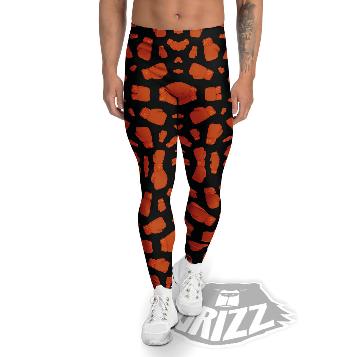 Boxing Gloves Print Pattern Men's Leggings-grizzshop
